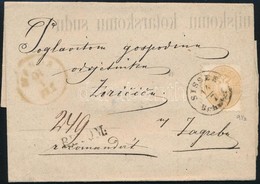 ~ 1865 15kr Ajánlott Levélen 'SISSEK Bahnhof' - 'AGRAM' Kétszer Felhasznált Borító - Other & Unclassified