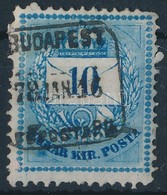 O 1874 10kr Utánmetszett M. Kir. Posta + Folt (ex Lovász) - Autres & Non Classés