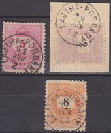 O 1881-1889 3 Klf Bélyeg / 3 Different Stamps 'LAJTHA-PORDÁNY' - Autres & Non Classés