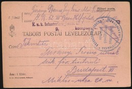1915 Tábori Posta Levelezőlap 'Debreczeni Megfigyelő állomás Diaconissa Osztályának Katonai Parancsnoka' - Autres & Non Classés
