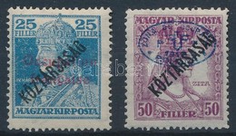 * Debrecen I. 1919 Károly/Köztársaság 25f + Zita/Köztársaság 50f, Bodor Vizsgálójellel (4.500) - Altri & Non Classificati