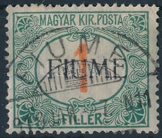 O Fiume 1918 Pirosszámú Portó 1f Gépi Felülnyomással, Bodor Vizsgálójellel (18.000) - Other & Unclassified