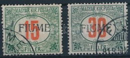 O Fiume 1918 Pirosszámú Portó 15f és 30f Kézi Felülnyomással, Bodor Vizsgálójellel (6.500) - Other & Unclassified