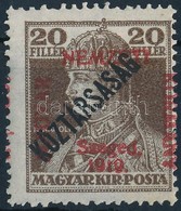 ** Szeged 1919 Károly/Köztársaság 20f Bodor Vizsgálójellel (25.000) (törés / Folded) - Autres & Non Classés