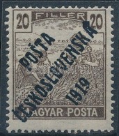 ** Posta Ceskoslovenska 1919 Magyar Posta 20f (garancia Nélkül)(1.950.000) - Autres & Non Classés