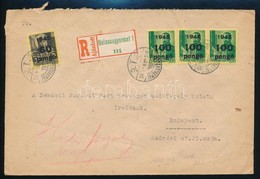 1945 (5. Díjszabás) Ajánlott Távolsági Levél Kisegítő 60P/18f + 3 X 100P/12f Bérmentesítéssel - Other & Unclassified