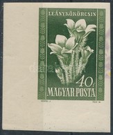 ** 1950 Virág 40f ívsarki Vágott Bélyeg Fordított és Eltolódott Sárga és Lila Színnyomatokkal / Mi 1113 Imperforate Corn - Autres & Non Classés