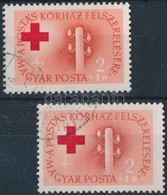 O 1957 Postáskórház 2+1Ft Eltolódott Vöröskereszt + Támpéldány - Altri & Non Classificati