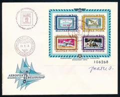 1974 Aerofila Blokk FDC-n A Tervező, Vertel József Aláírásával - Other & Unclassified