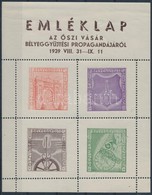 ** 1939/3a Őszi Vásár Bélyeggyűjtési Propaganda Emlékív (I.) (12.500) - Autres & Non Classés