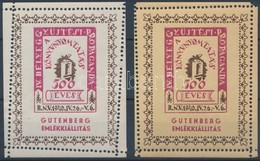 ** 1940/8aa + 8ba IV. Bélyeggyűjtési Propaganda - 2 Db Gutenberg Emlékblokk (20.000) (hibás ívszélek) - Autres & Non Classés