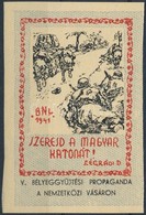 ** 1941/9abbI Magyar Honvéd Emlékív 'Szeresd A Magyar Katonát' (ívszélek Levágva) (8.000) - Andere & Zonder Classificatie