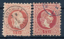 O 1867 2x5kr Fekete és Kék 'BILOWITZ B. HRADISCH' - Andere & Zonder Classificatie