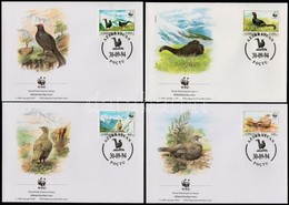 ** 1994 WWF Kaukázusi Nyírfajd Sor 4 FDC-n + Négyestömb Mi 161-164 - Andere & Zonder Classificatie