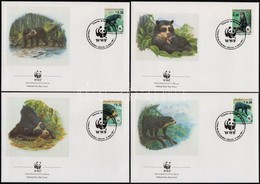 1991 WWF: Pápaszemes Medve Sor 4 FDC-n Mi 1137-1140 - Autres & Non Classés