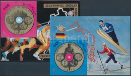 ** 1970 Német Olimpiai Aranyérmesek Fogazott és Vágott Blokk Mi 149-150 - Other & Unclassified