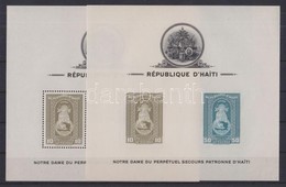 ** 1942 Szűz Mária Haiti Védőszentje Blokksor Mi 1-3 Fogazott + Vágott (3 Stecklapon) / Blocks Mi 1-3 Perforated + Imper - Other & Unclassified