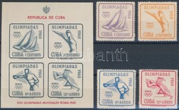 ** 1960 Nyári Olimpia: Róma Sor Mi 669-672 + Vágott Blokk Mi 18 - Autres & Non Classés