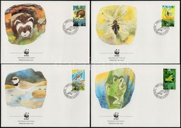 ** 1989 WWF Állatok Sor + Sor 4 FDC-n Mi 967-970 - Autres & Non Classés