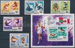 ** 1976 Montreali Nyári Olimpia Sor Felülnyomással Mi 822-826 + Blokk Mi 16 - Other & Unclassified