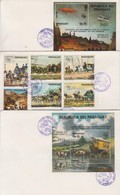 1974 100 éves Az UPU Mi 2556-2562 + Blokk 228-229 3 FDC-n - Autres & Non Classés