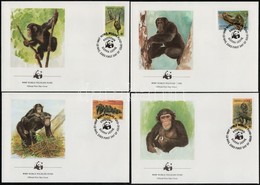 1983 WWF Csimpánzok Sor  4 FDC-n Mi 713-716 - Altri & Non Classificati