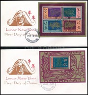 1997 Kínai Újév: Bivaly Éve Kisív Mi 2747-2750 + Blokk Mi 352 2 Db FDC-n - Other & Unclassified