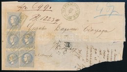 ~1869 Ajánlott Levél Belgrádba (hiányos Boríték) Első Nyomású 20 P Függőleges Hármascsík és Függőleges Pár Bérmentesítés - Altri & Non Classificati