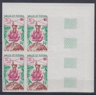 ** 1974 100 éves Az UPU Mi 258 4 üresmezős Vágott ívsarki Négyestömb / Imperforate Corner Block Of 4 - Andere & Zonder Classificatie