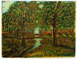 Balla Jelzéssel: Erdőrészlet. Olaj, Farost, 45×59 Cm - Other & Unclassified