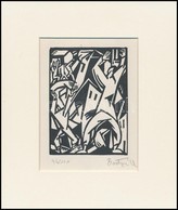 Bortnyik Sándor (1893-1976): Kezeket Fel! Linó, Papír, Utólagos Jelzéssel, Paszpartuban, 11×8,5 Cm - Other & Unclassified