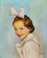 Fried Jelzéssel: Kislány Portré, Olaj, Vászon, Fa Keretben, 49×39,5 Cm - Autres & Non Classés