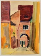 Koszkol Jelzéssel: Utca Részlet. Akvarell, Papír, 43×31 Cm - Autres & Non Classés