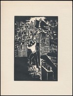 Frans Masereel (1889-1972): Zászló, Fametszet, Papír, Jelzett A Metszeten, 16×11 Cm - Autres & Non Classés