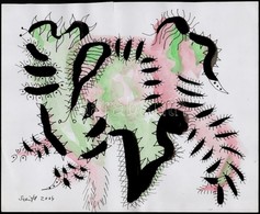 Szeift Béla (1944-2012): Virágzás. Akvarell, Papír, Jelzett, Kis Szakadással, 24×29 Cm - Autres & Non Classés