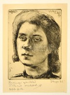 Varga Nándor Lajos (1895-1978): Női Portré. Rézkarc, Papír, Jelzett, 12×10 Cm - Autres & Non Classés