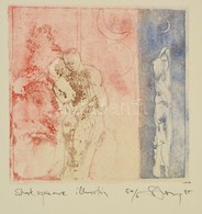 Olvashatatlan Jelzéssel: Shakespeare Illusztráció . Színes Rézkarc, Papír, 15×14 Cm - Autres & Non Classés