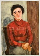 Jelzés Nélkül: Női Portré. Akvarell, Papír, 41×29 Cm - Autres & Non Classés