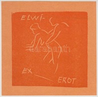 Börge Elwi Carlson (1917-2001): Erotikus Ex Libris. Klisé, Papír, Jelzett A Klisén, 7,5×8 Cm - Autres & Non Classés