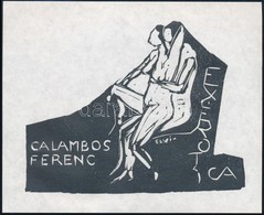 Börge Elwi Carlson (1917-2001): Ex Erotica Galambos Ferenc. Linó, Papír, Jelzett A Linón, 12x15 Cm - Andere & Zonder Classificatie