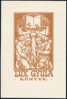 'D.I.' Jelzéssel: Lux Gyula Könyve. Klisé, Papír, Jelzett, 16x11 Cm - Autres & Non Classés