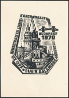 Fery Antal (1908-1994): BUÉK Galambos Ferenc 1970 Ex Libris. Fametszet, Papír, Jelzett, 15x10 Cm - Andere & Zonder Classificatie