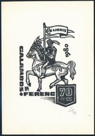 Fery Antal (1908-1994): Galambos Ferenc 70 éves - Ex Libris. Linó, Papír, Jelzett, 15x10,5 Cm - Other & Unclassified