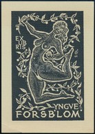 Forsblom, Yngve (1906-1982): Erotikus Ex Libris, Fametszet, Jelzett A Dúcon, 8,5,5 Cm - Autres & Non Classés