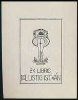 Schorr Tibor (?-?):Erotikus Ex Libris, Dr. Lustig István. Klisé, Papír, Jelzett A Klisén, 5,5×4 Cm - Andere & Zonder Classificatie