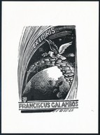 Várkonyi Károly (1913-2001): Franciscus Galambos Ex Libris. Kisé, Papír, Jelzett Klisén, 14x10 Cm - Andere & Zonder Classificatie