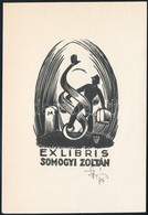 Várkonyi Károly (1913-2001): Jogász Ex Libris Fametszet, Papír. Jelzett /  Law Bookplate 14x9 Cm - Autres & Non Classés