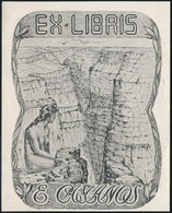 Cca 1930 Ex Libris E. Castanos. Erotikus Ex Libris. Klisé. Jelzés Nélkül. 120x80 Mm - Autres & Non Classés