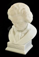 Herendi Fehér Mázas Beethoven Mellszobor, Jelzett, Hibátlan, M: 20 Cm. / Herendi Porcelain Bust Of Beethoven - Autres & Non Classés