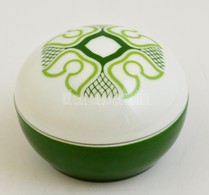 Alföldi Porcelán ékszertartó Dobozka, Matricás, Jelzett, Hibátlan, D: 6,5 és 4,5 Cm - Autres & Non Classés